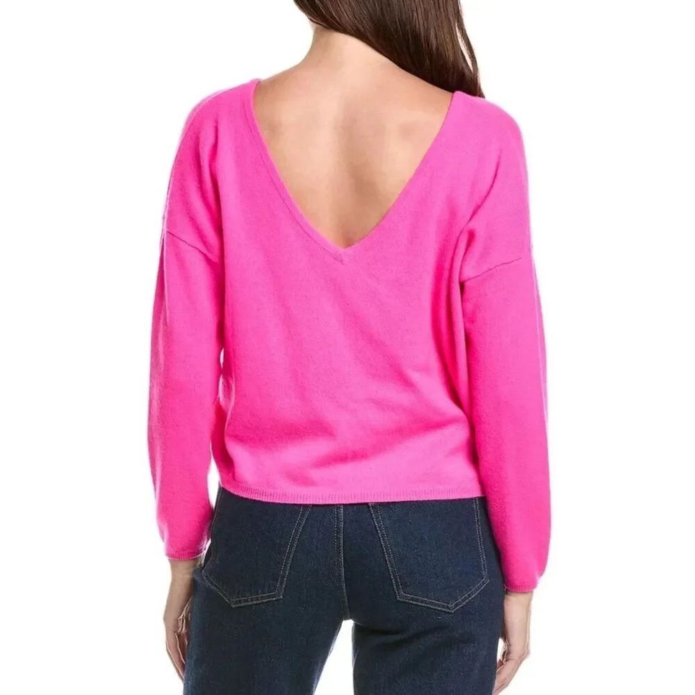 Brodie Cashmere Rosa Reversible Cashmere Sweater Diva Pink Women’s Medium